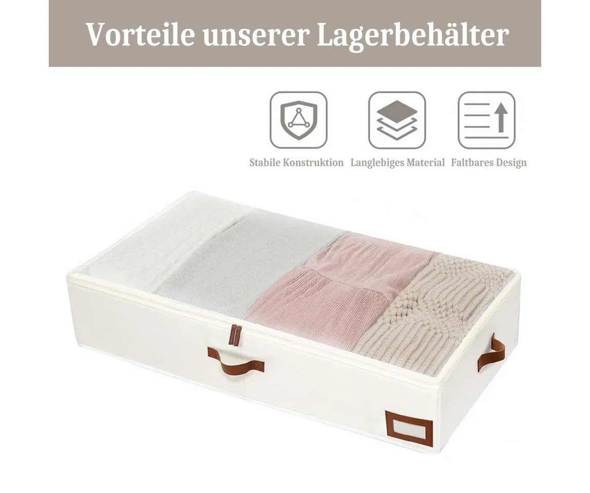 Minicloss Aufbewahrungsbox Faltbar Transparent Unterbett - Bild 3