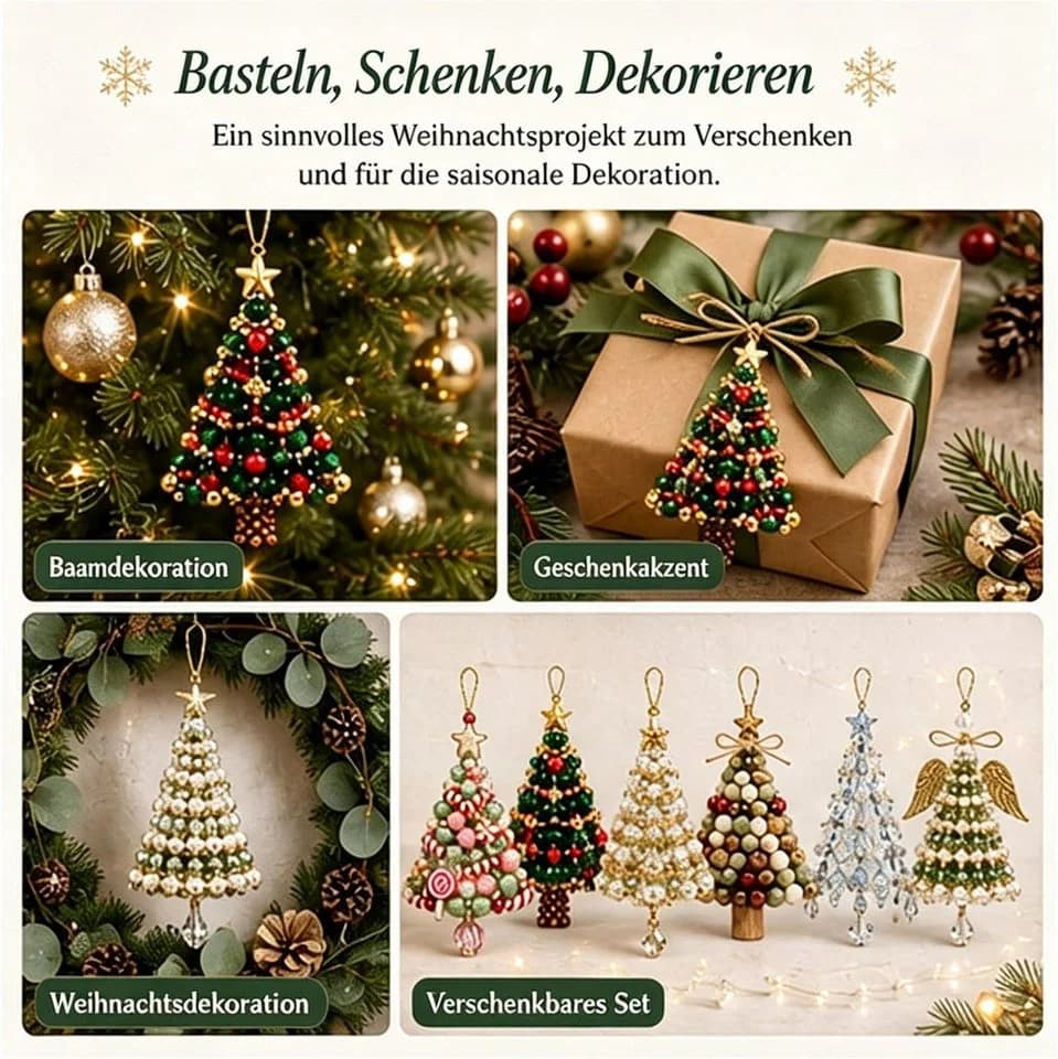 CLTYQ Kreativset DIY-Perlen-Weihnachtsbaum Mehrfarbig