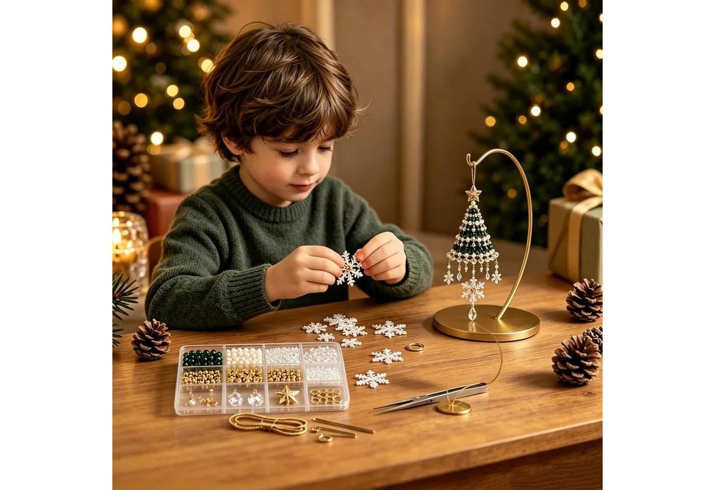 CLTYQ Kreativset DIY-Perlen-Weihnachtsbaum Mehrfarbig - Bild 5