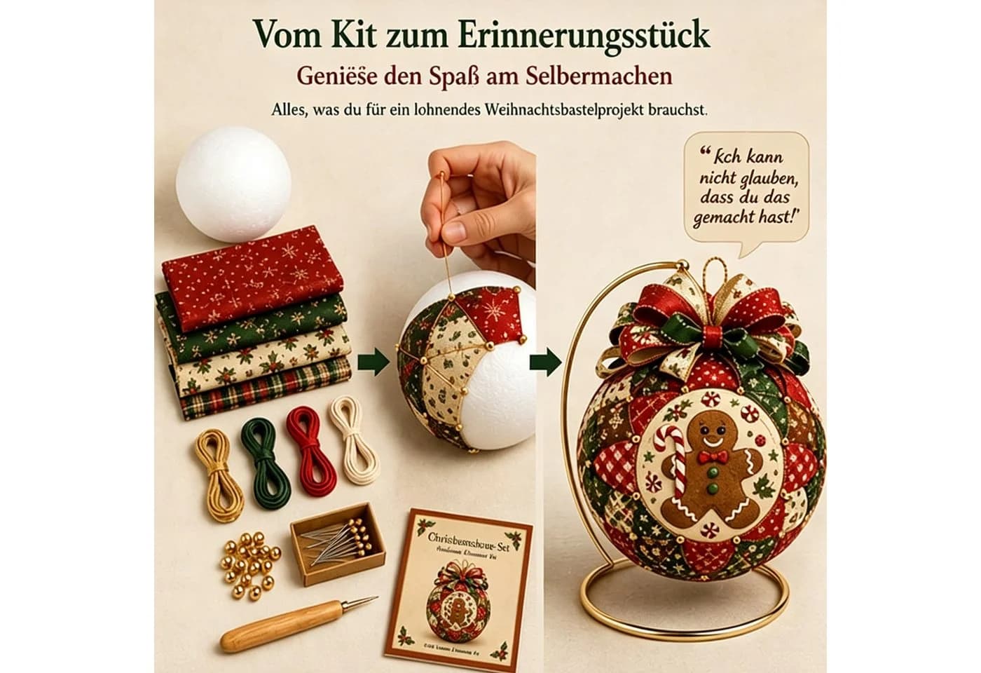 CLTYQ Kreativset DIY-Weihnachtskugel Patchwork Dekoration