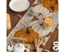 Zyronn Tischläufer Herbstliches Design Kürbis Ahornblatt Polyester Bild 1