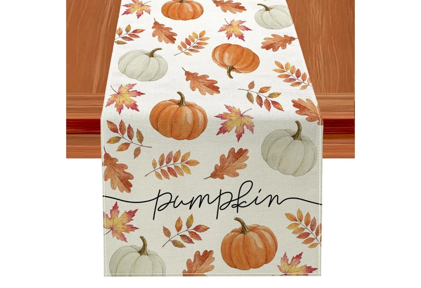 Sorvyzxn Tischläufer Herbstlich Orange Kürbis Ahornblatt - Bild 2