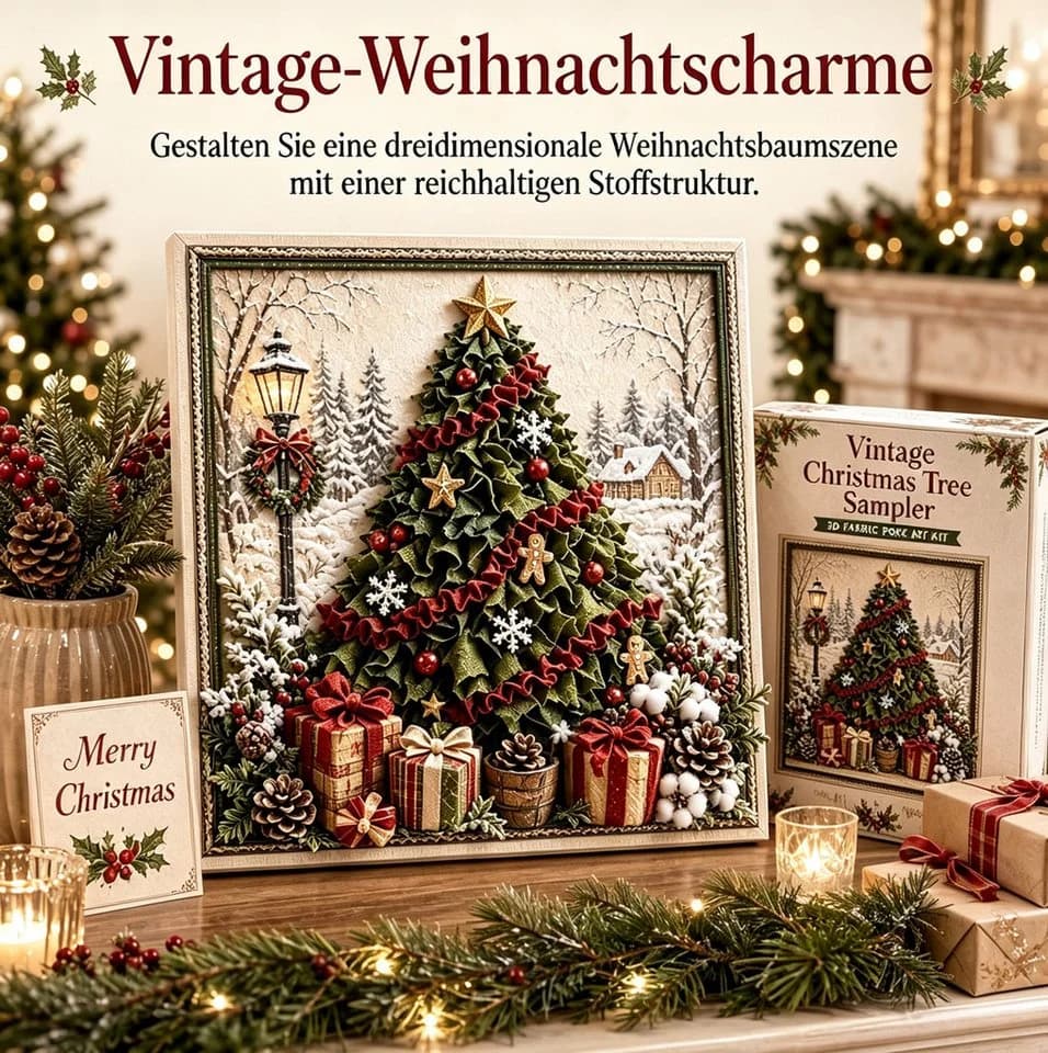 CLTYQ Kreativset 3D-Weihnachts-Bastelset zum Punch Needle