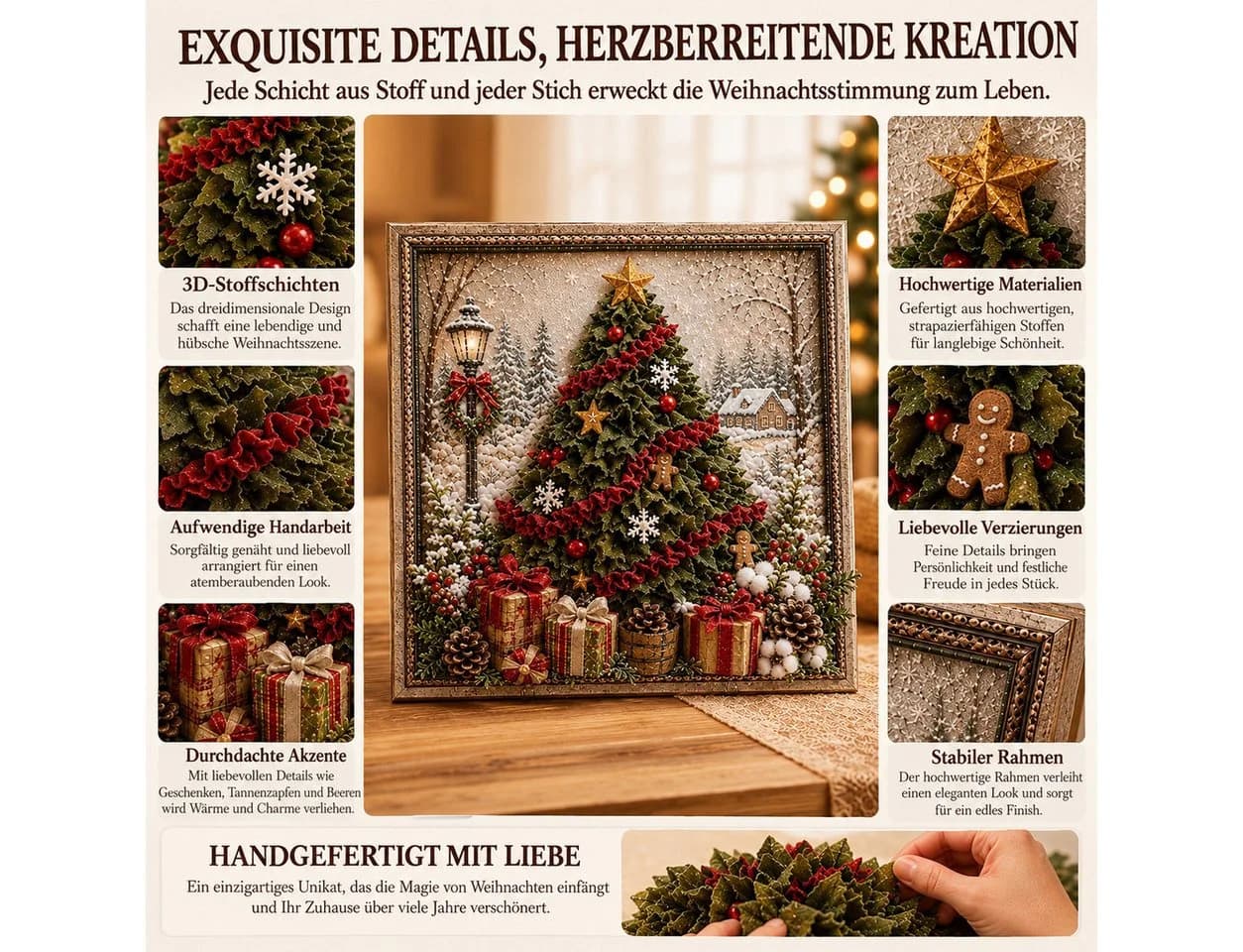 CLTYQ Kreativset 3D-Weihnachts-Bastelset zum Punch Needle - Bild 4
