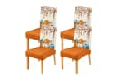 Bomiclss Stuhlhusse 4-teilig Orange Kürbis-Motiv Polyester Bild 2