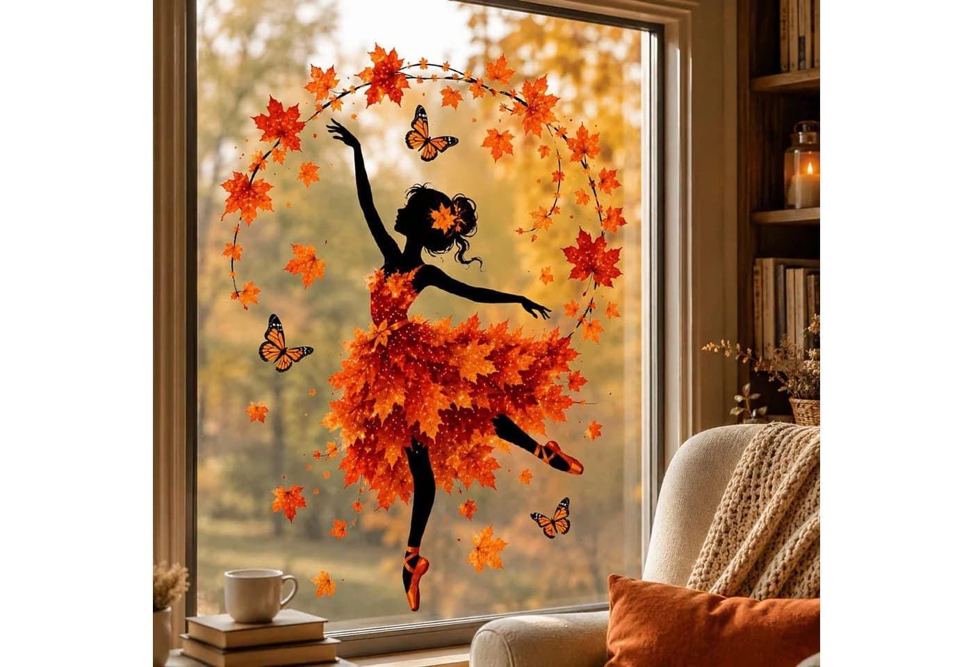 Sorvyzxn Fensterbild Herbstliches Ernte-Motiv PVC Wiederverwendbar - Bild 3