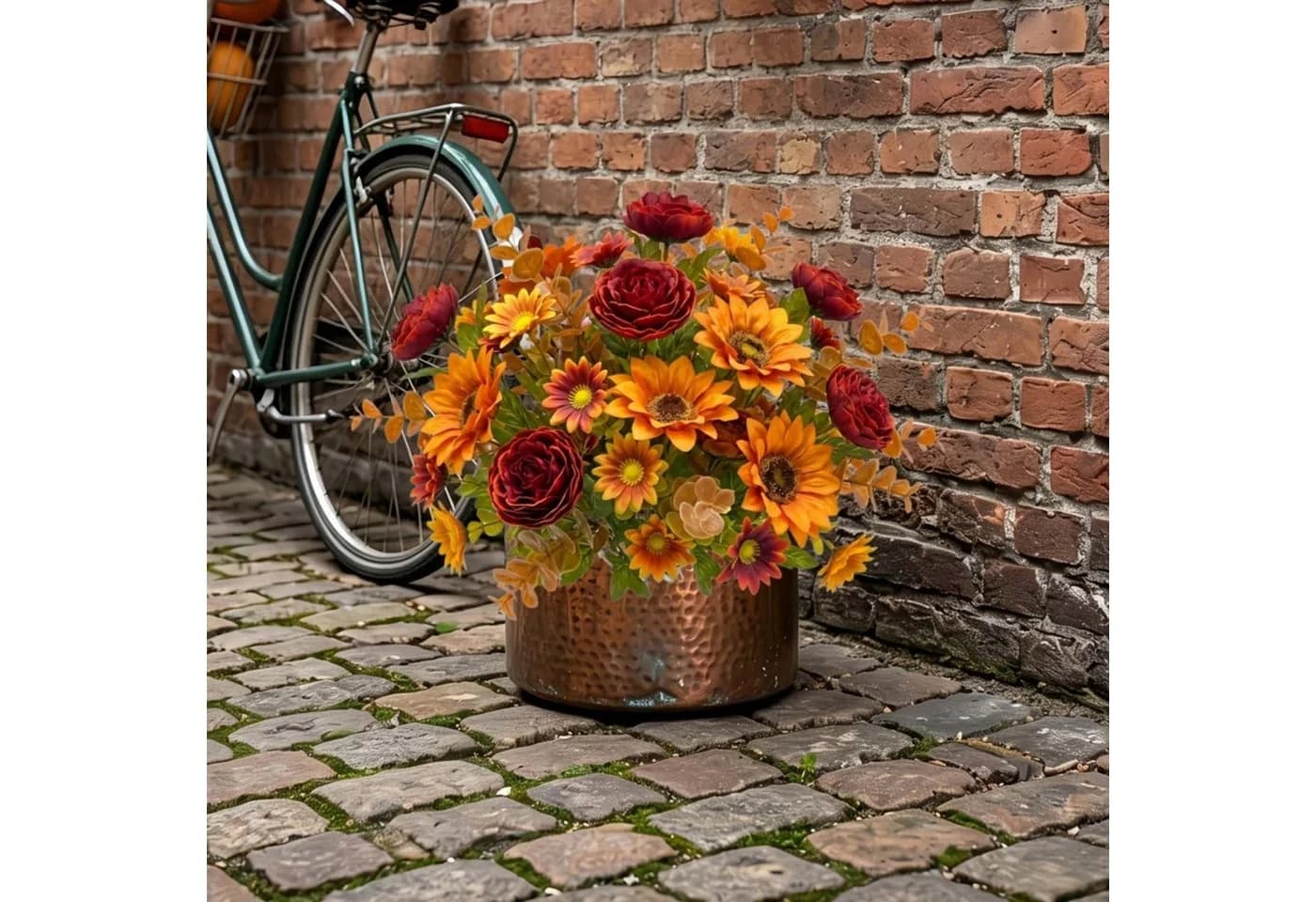 Diwzbyn Kunstblumenstrauß 3er-Set Herbstblumen Gelb - Bild 5