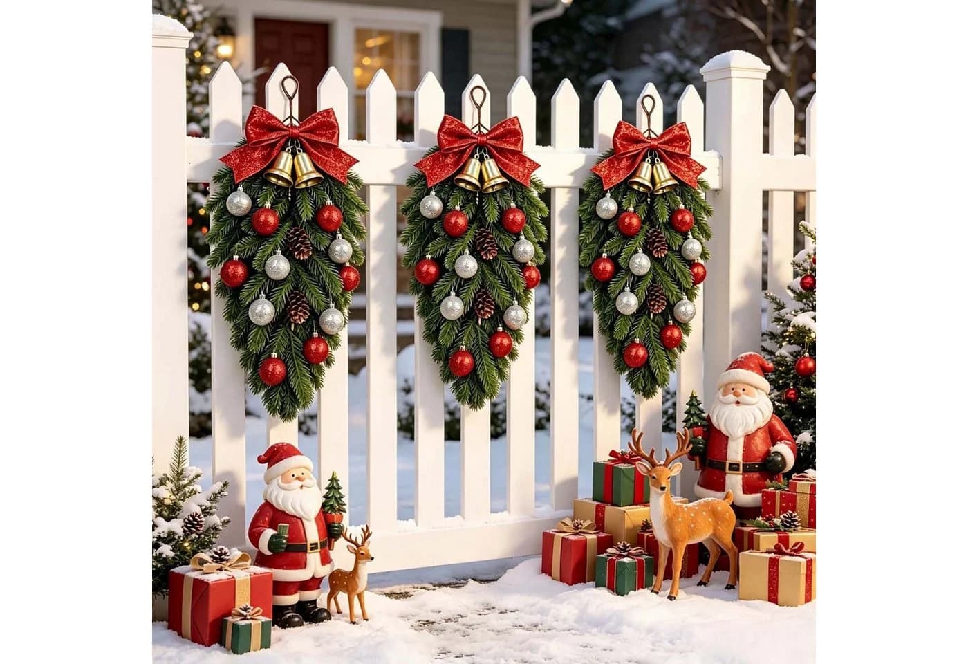 Bomiclss Weihnachtskranz Tropfenform mit Beeren und Glöckchen - Bild 3