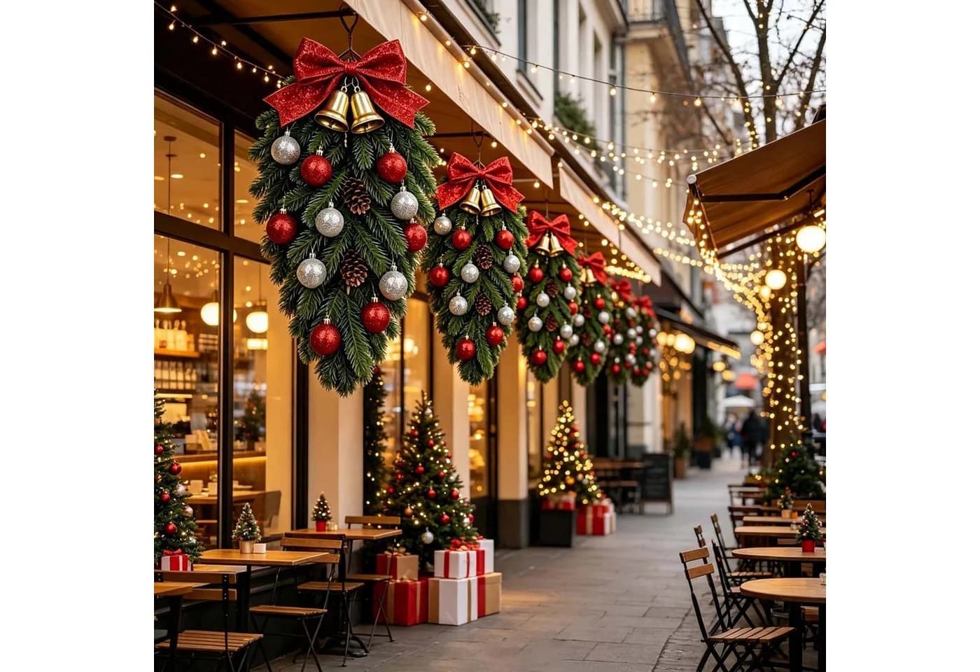 Bomiclss Weihnachtskranz Tropfenform mit Beeren und Glöckchen - Bild 5