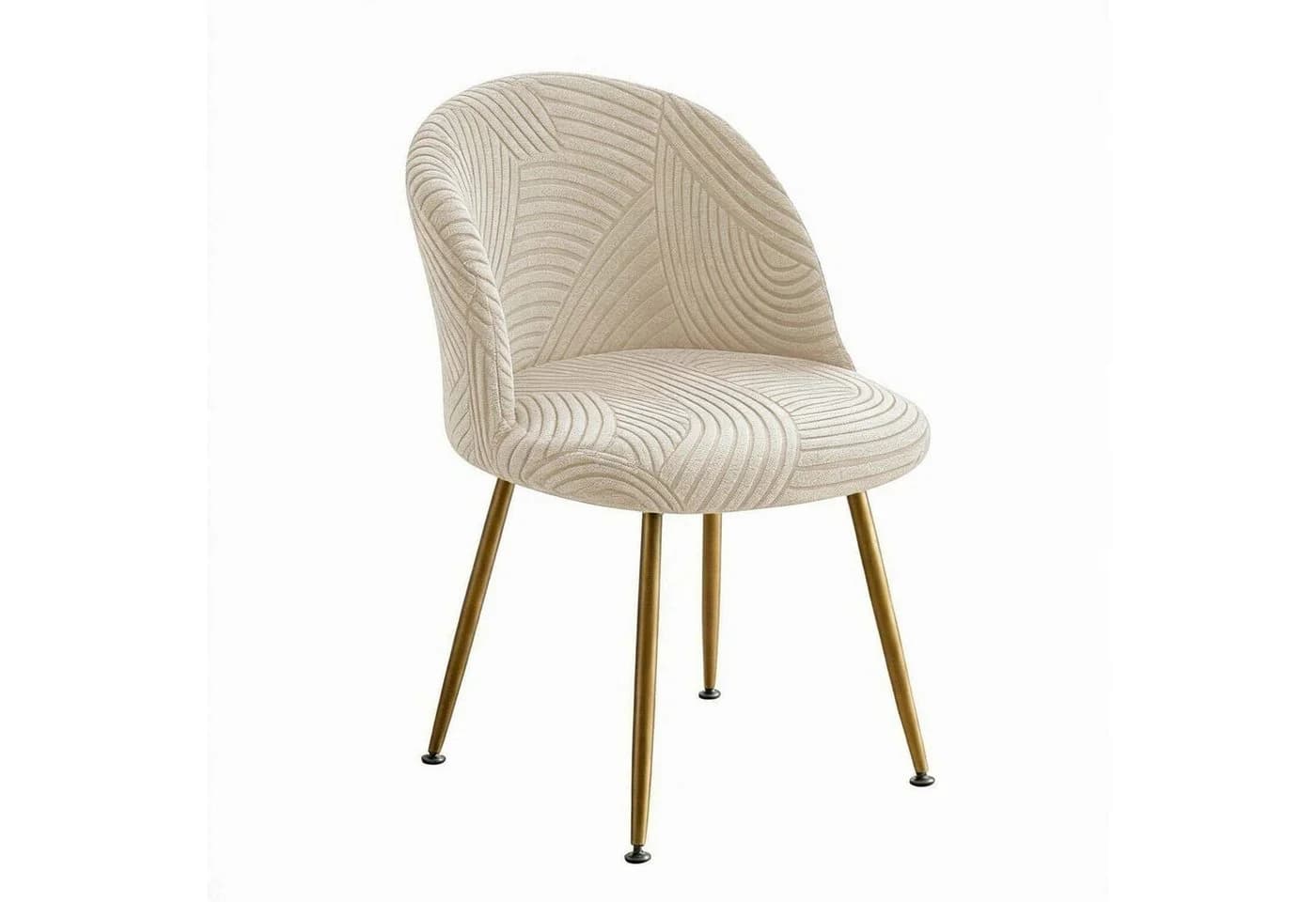 Zyronn Stuhlhusse 4 Stück Stretch Stuhlbezüge Beige Jacquard - Bild 2