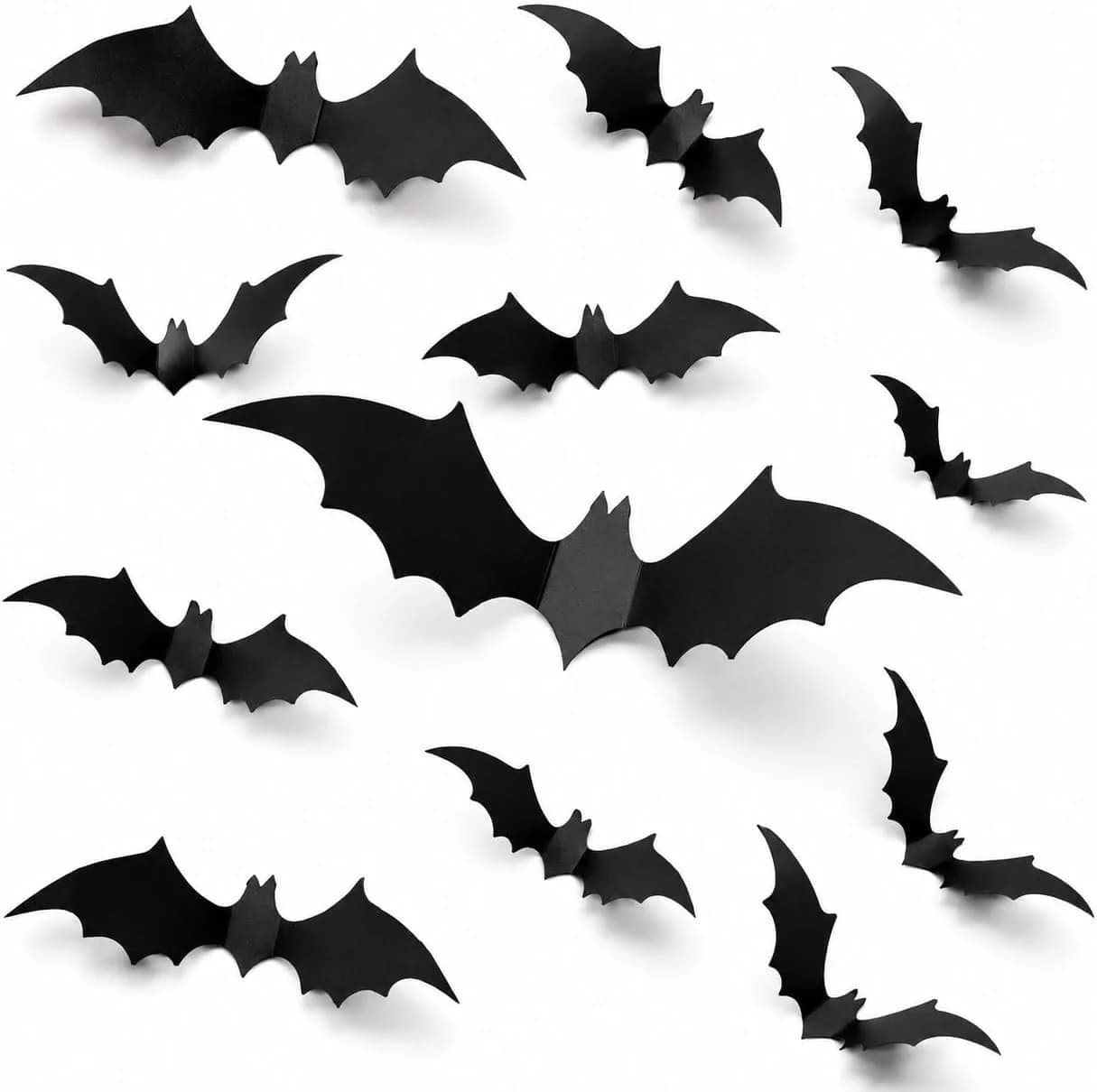 Bomiclss 3D Fledermaus Dekohänger Halloween Wandaufkleber 140 Stück PVC - Bild 2