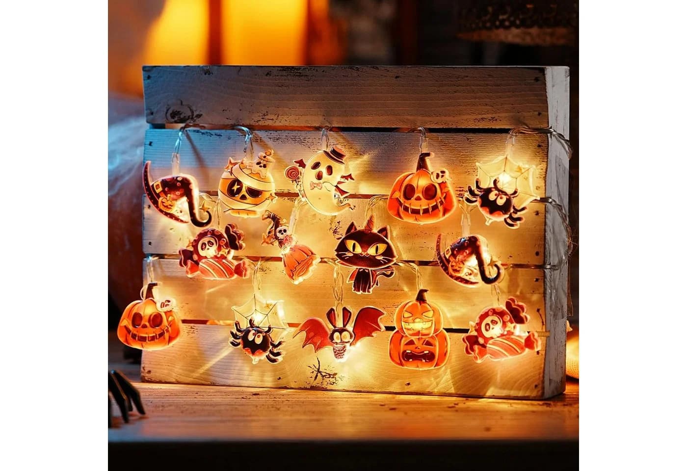 Bomiclss LED-Lichterkette 3M Halloween Kürbis-Laternen - Bild 4