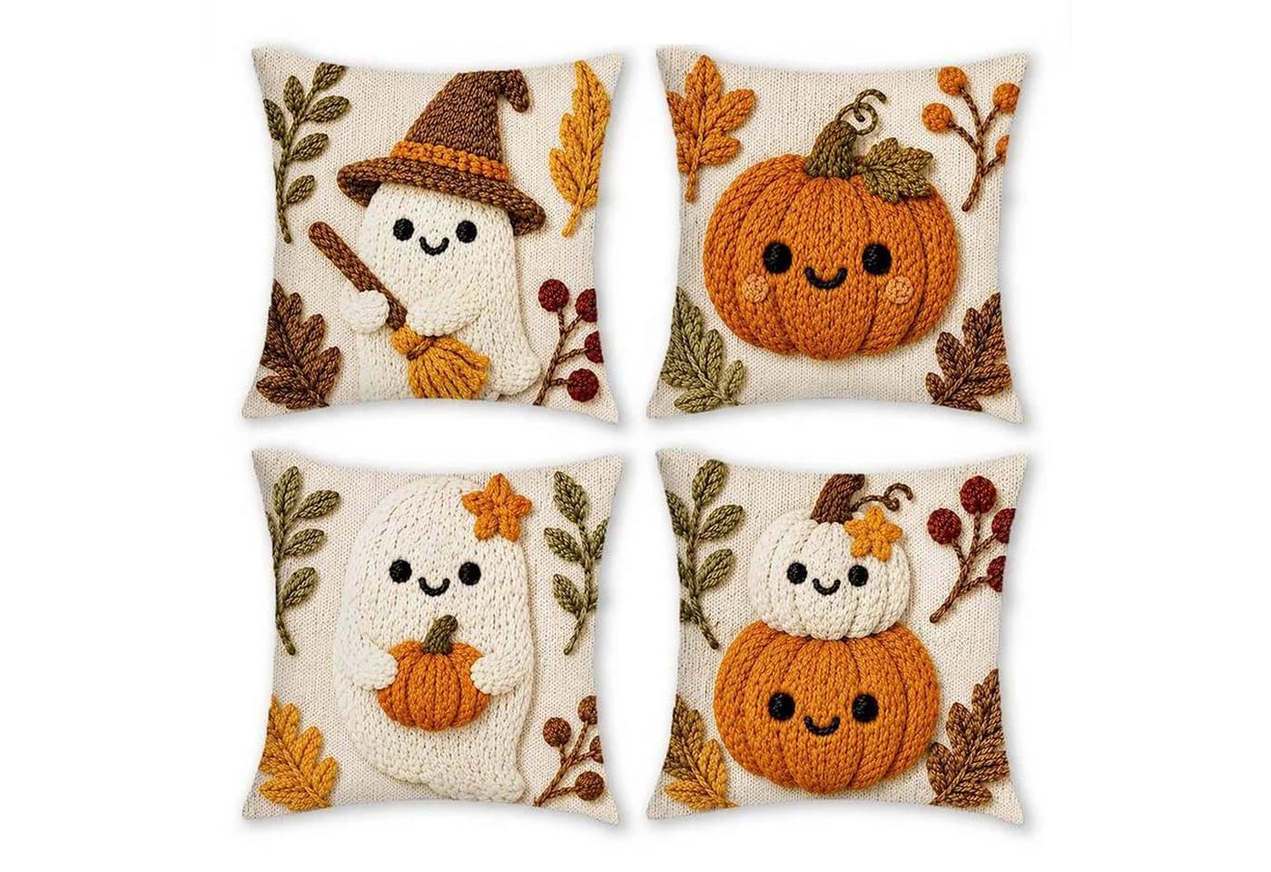 Bomiclss Kissenhüllen 4er-Set Halloween Design 45x45 cm - Bild 2