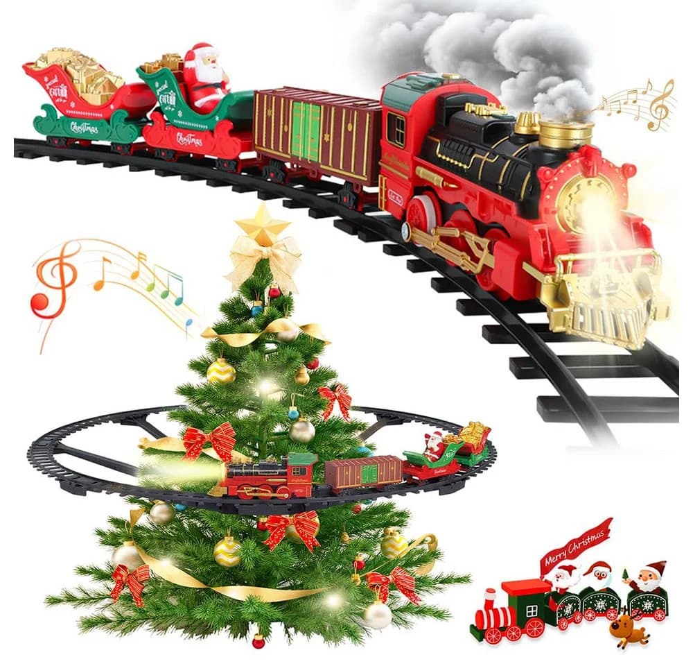 nsihing Spielzeug-Eisenbahn Weihnachtszug 50-tlg. mit Rauch, Licht & Sound - Bild 2