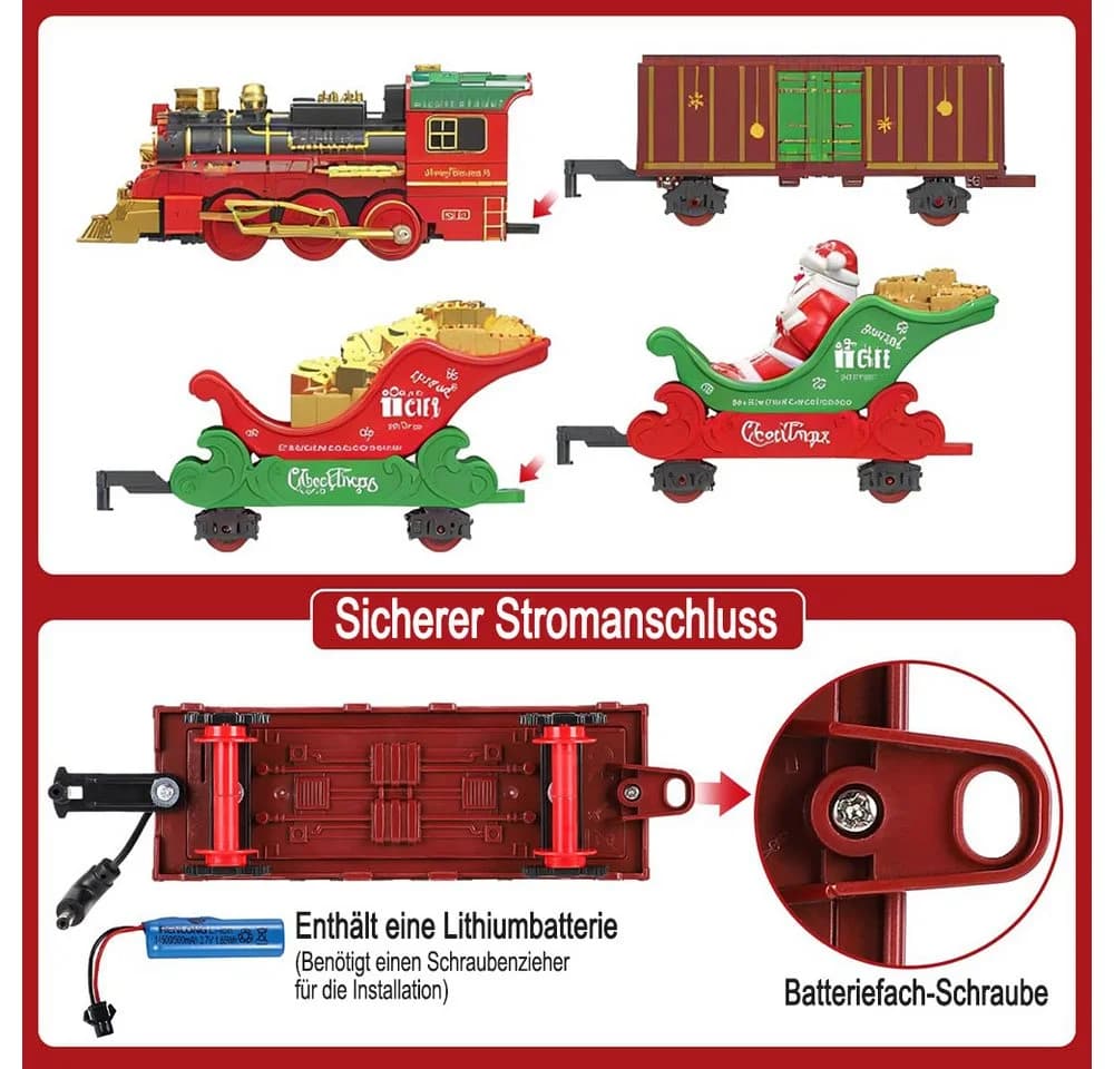 nsihing Spielzeug-Eisenbahn Weihnachtszug 50-tlg. mit Rauch, Licht & Sound - Bild 4