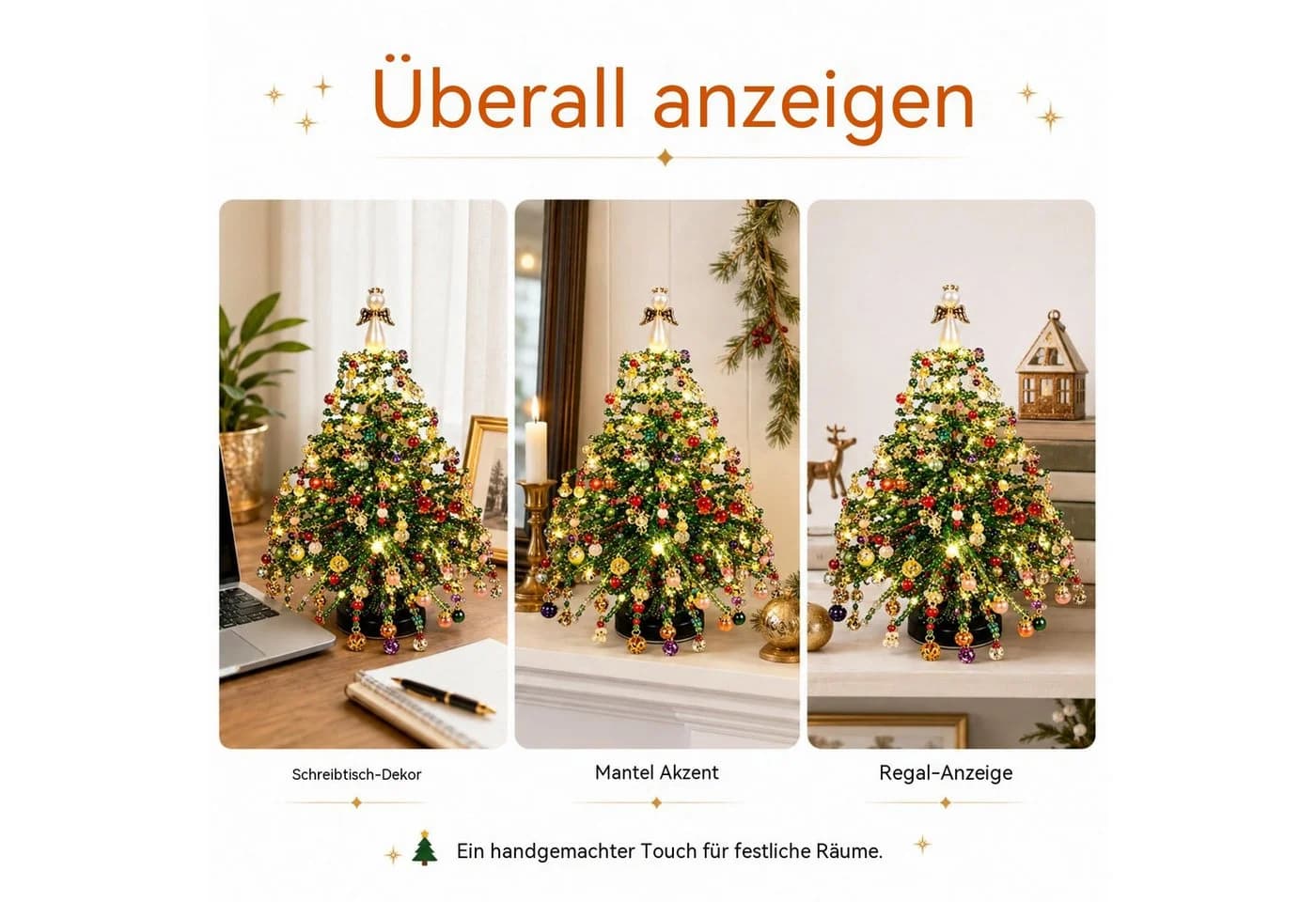 nsihing DIY-Weihnachtsbaum-Bastelset mit Perlen & Lichterkette - Bild 5