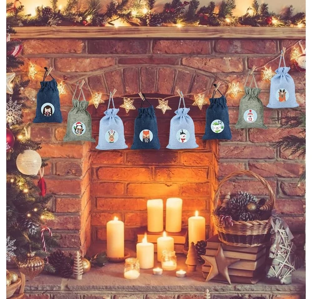 Bomiclss Adventskalender 24 Jutebeutel mit Druckdesign - Bild 5