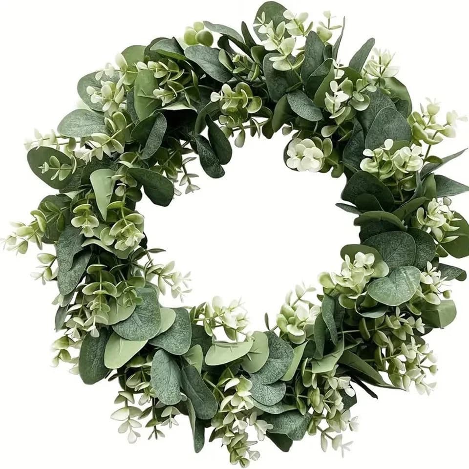 Bomiclss Eukalyptus Türkranz Grün/Weiß Kunstblumen - Bild 2