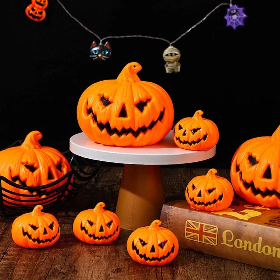 Bomiclss LED-Dekofigur Kürbis-Laterne Halloween Deko orange Kunststoff - Bild 3