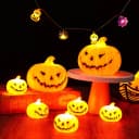Bomiclss LED-Dekofigur Kürbis-Laterne Halloween Deko orange Kunststoff Bild 4