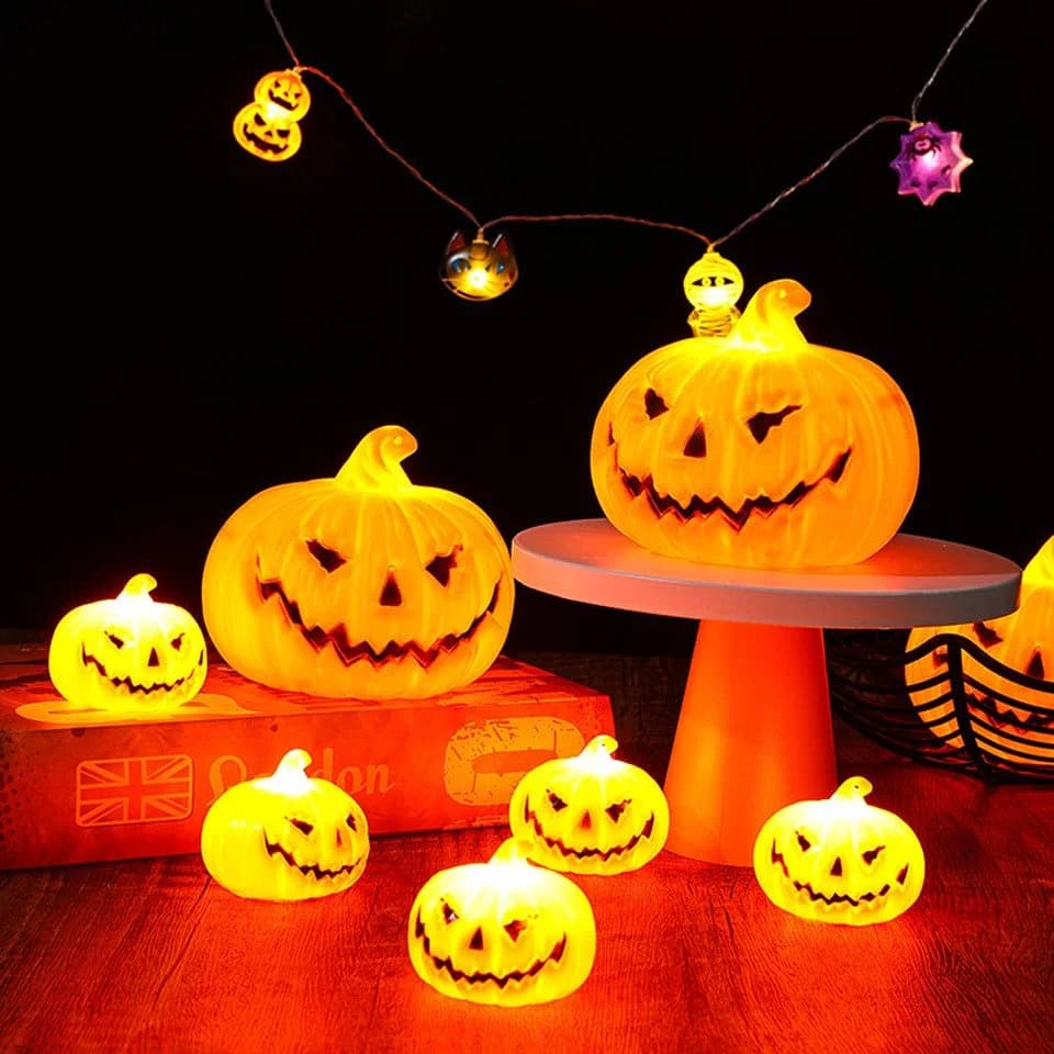 Bomiclss LED-Dekofigur Kürbis-Laterne Halloween Deko orange Kunststoff - Bild 4