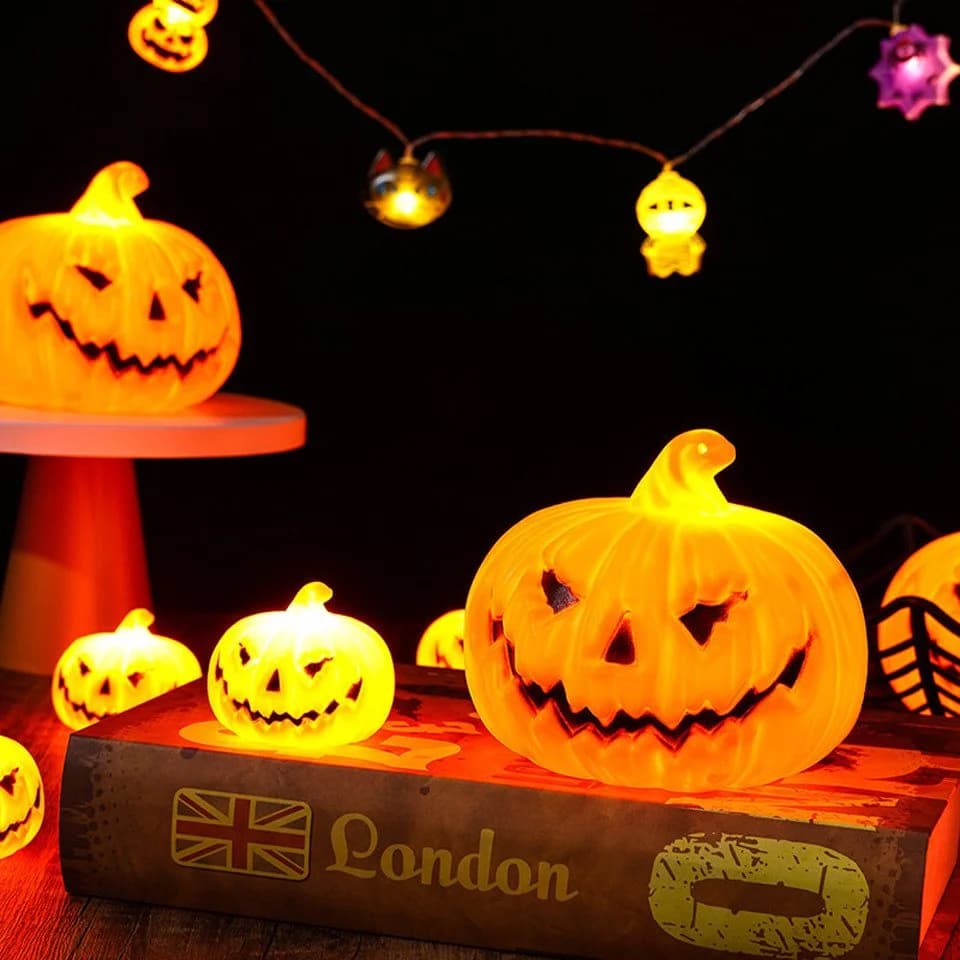 Bomiclss LED-Dekofigur Kürbis-Laterne Halloween Deko orange Kunststoff - Bild 5