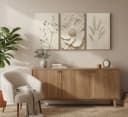 Zyronn Leinwandbild Boho Abstrakt 3er Set Beige Braun Ohne Rahmen Bild 1