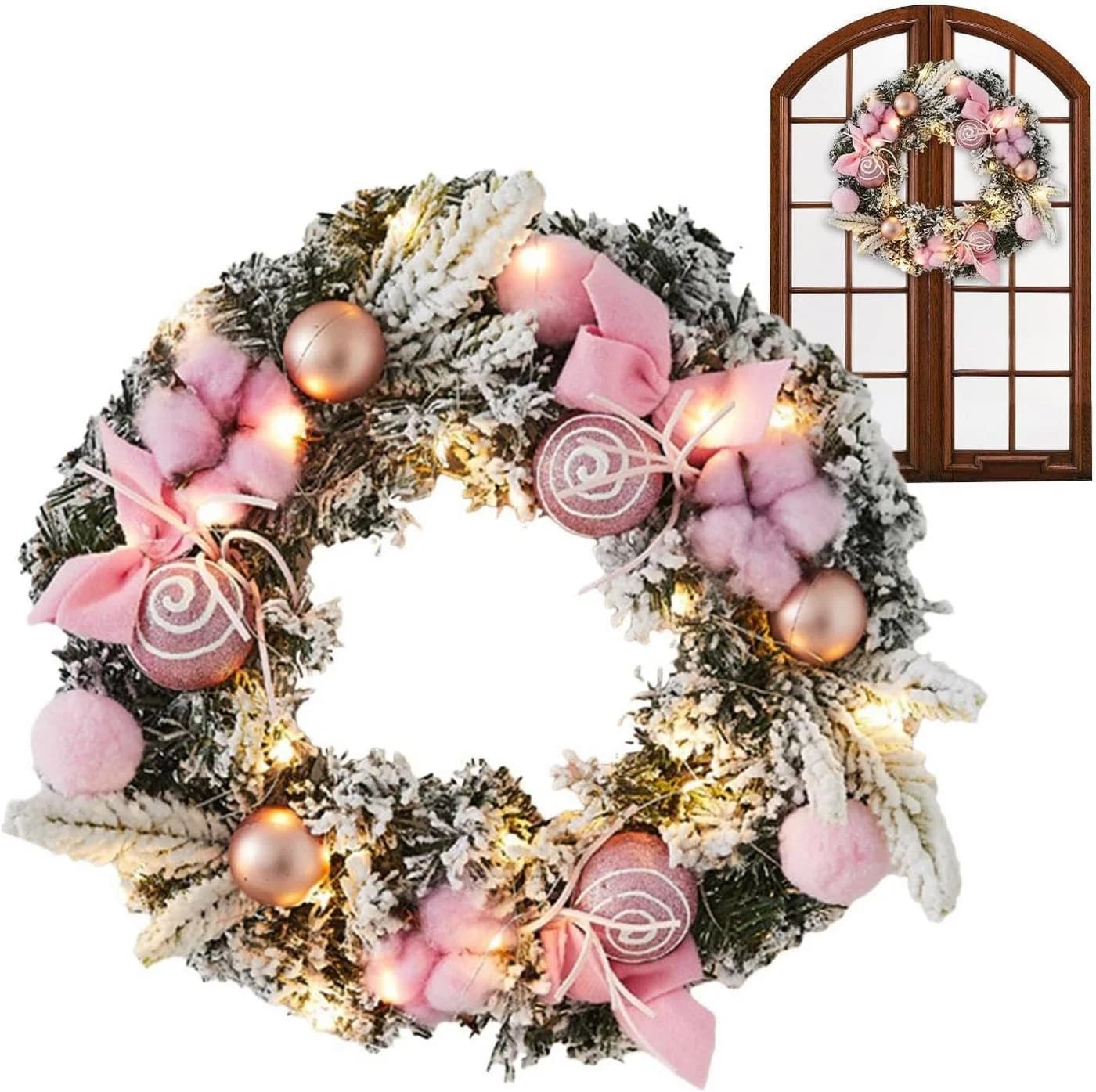 Bomiclss Dekokranz Rosa ca. 30 cm Weihnachtskranz - Bild 3