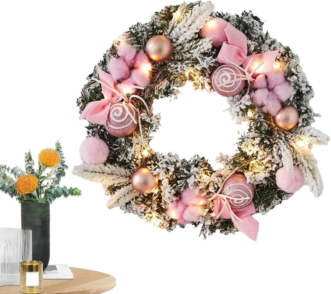 Bomiclss Dekokranz Rosa ca. 30 cm Weihnachtskranz - Bild 5