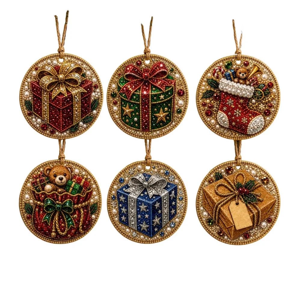 Bomiclss 6-teiliges Weihnachtsbaumschmuck-Set DIY Diamantmalerei - Bild 2