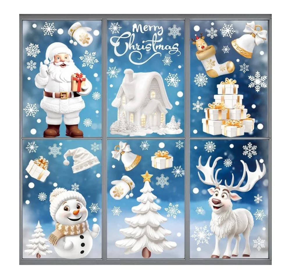 Bomiclss Weihnachts-Fensteraufkleber 9-tlg. Statisch Haftend - Bild 2