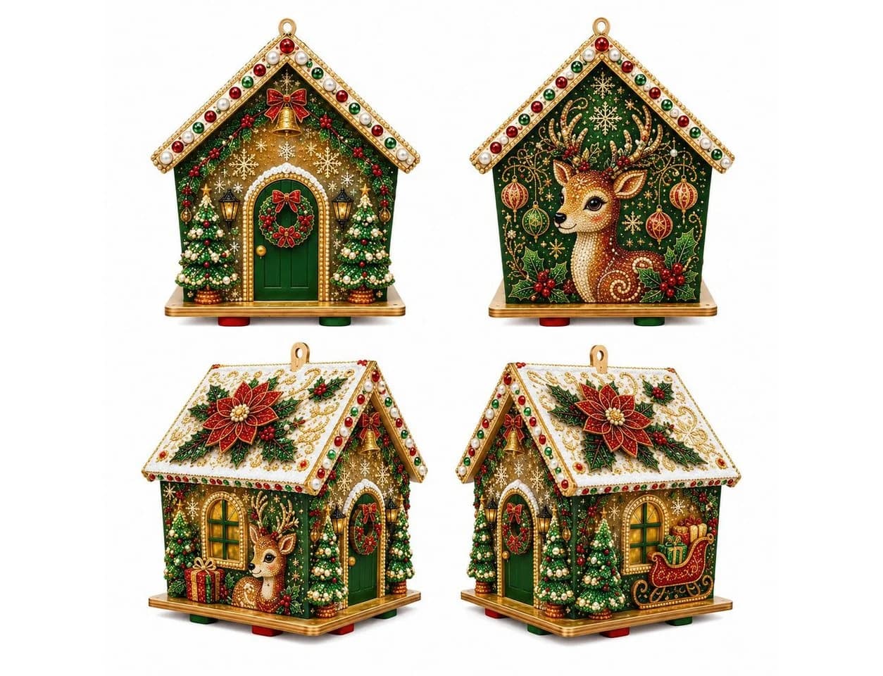 CLTYQ DIY-Diamantmalerei-Set 3D-Weihnachtshaus Bunt - Bild 2