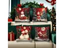 Bomiclss 4-teiliger Weihnachtskissenbezug Set Leinen 45x45 cm Bild 1