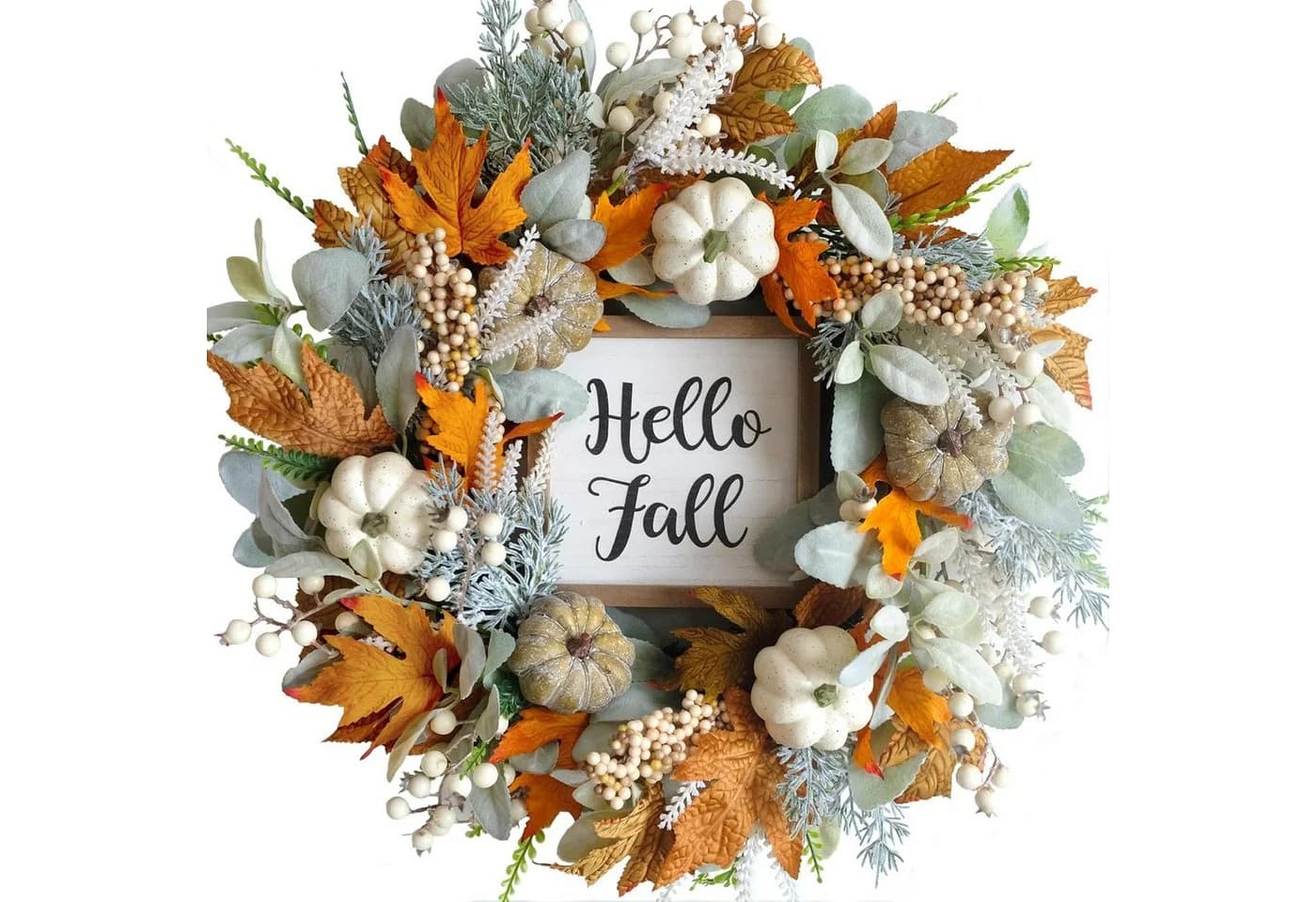 Diwzbyn Dekokranz Herbstlich mit Kürbissen und Beeren - Bild 2