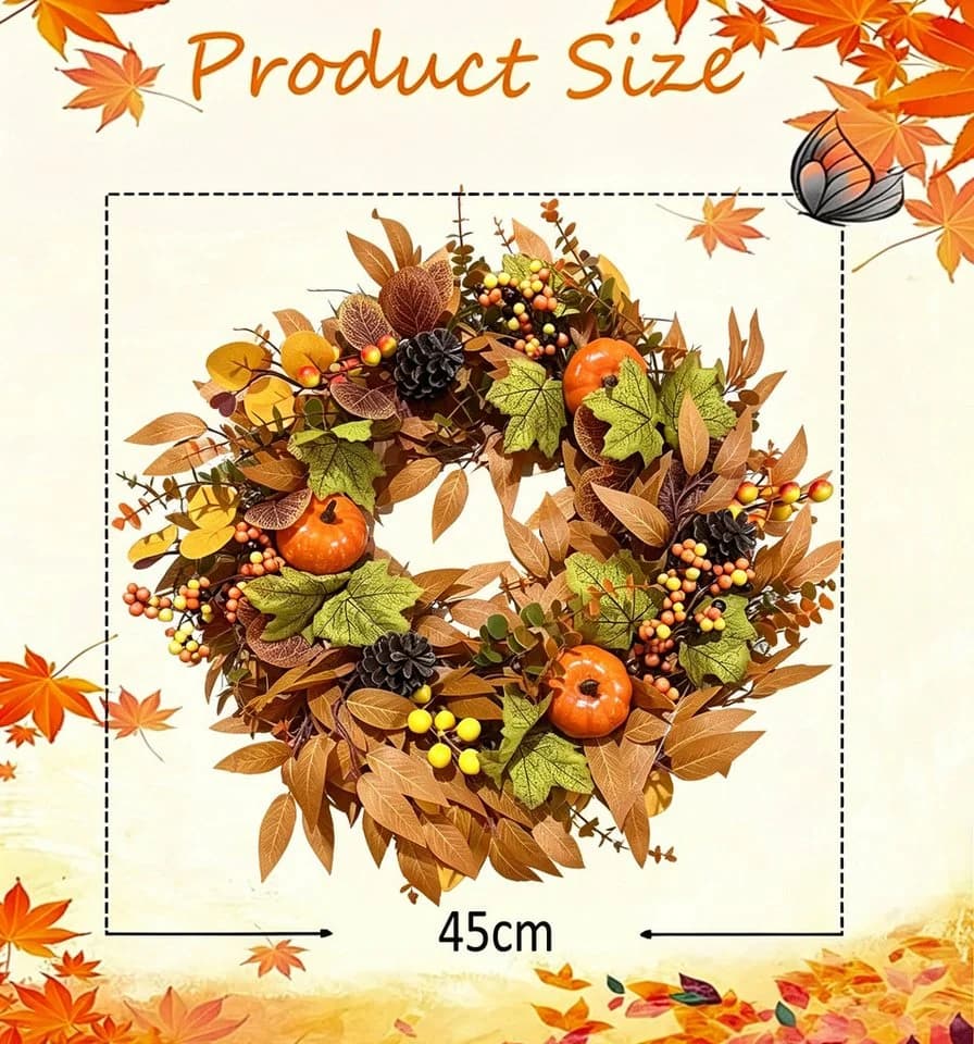 Bomiclss Dekokranz 45cm Herbst-Beerenkranz Bunt - Bild 3