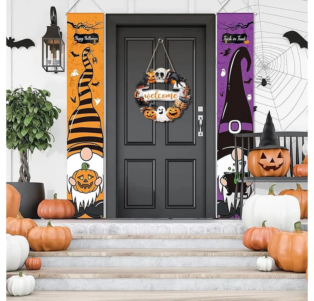 CLTYQ Halloween Türschild Hängedekoration Massivholz Vintage Design