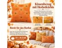 Sorvyzxn Kissenbezüge 2er Set Orange Kürbis-Herbstmotiv Bild 3