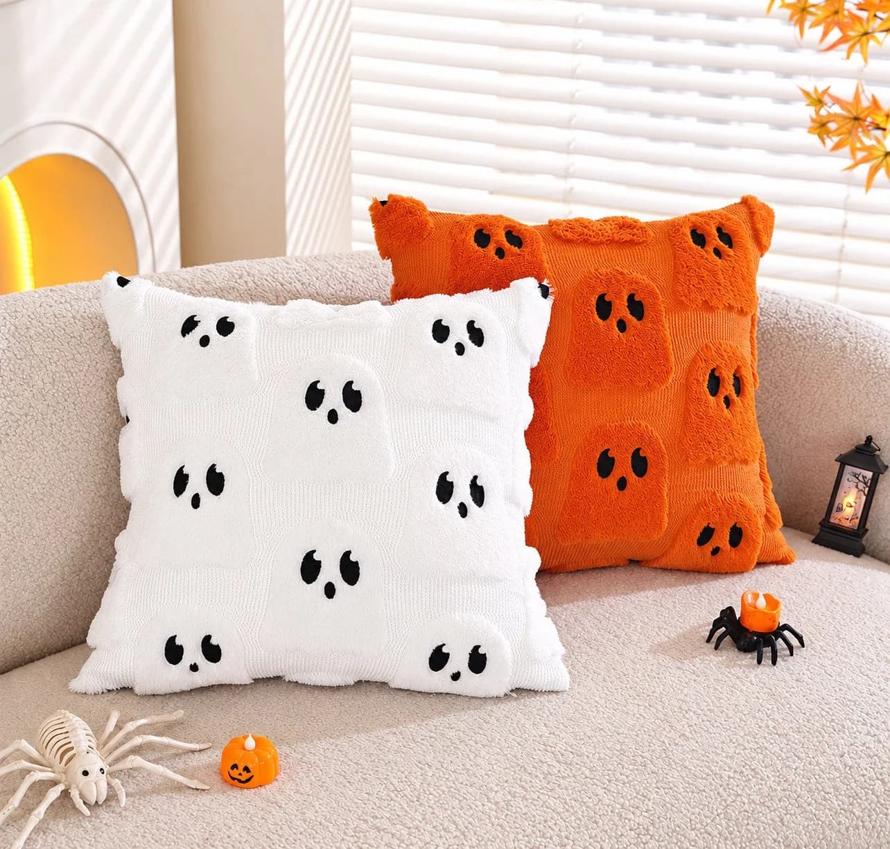 Sorvyzxn Kissenbezüge 2er Set Halloween Geistermotiv Polyester - Bild 5