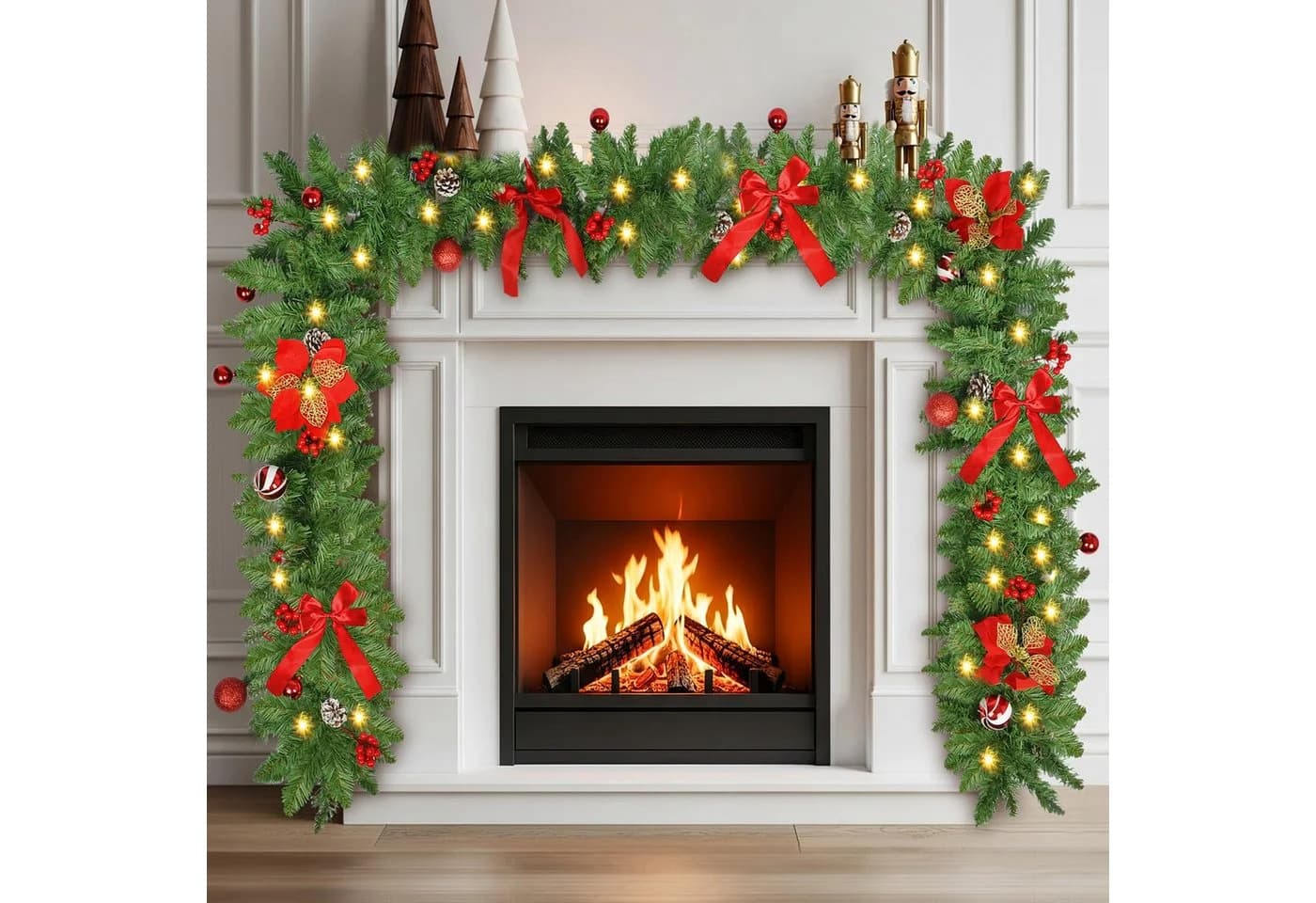 nsihing LED-Girlande 2,7m 30 LED 8 Modi Timer Weihnachten - Bild 5