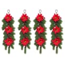 Bomiclss Weihnachts-Girlande Grün/Rot 4-tlg. Künstlicher Blumenkranz Bild 2