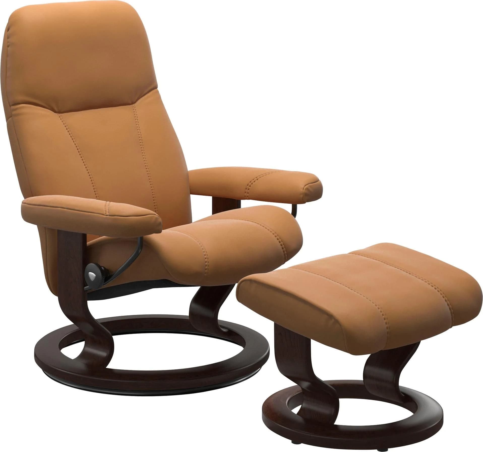 STRESSLESS Relaxsessel Consul Braun Leder BATICK mit Hocker