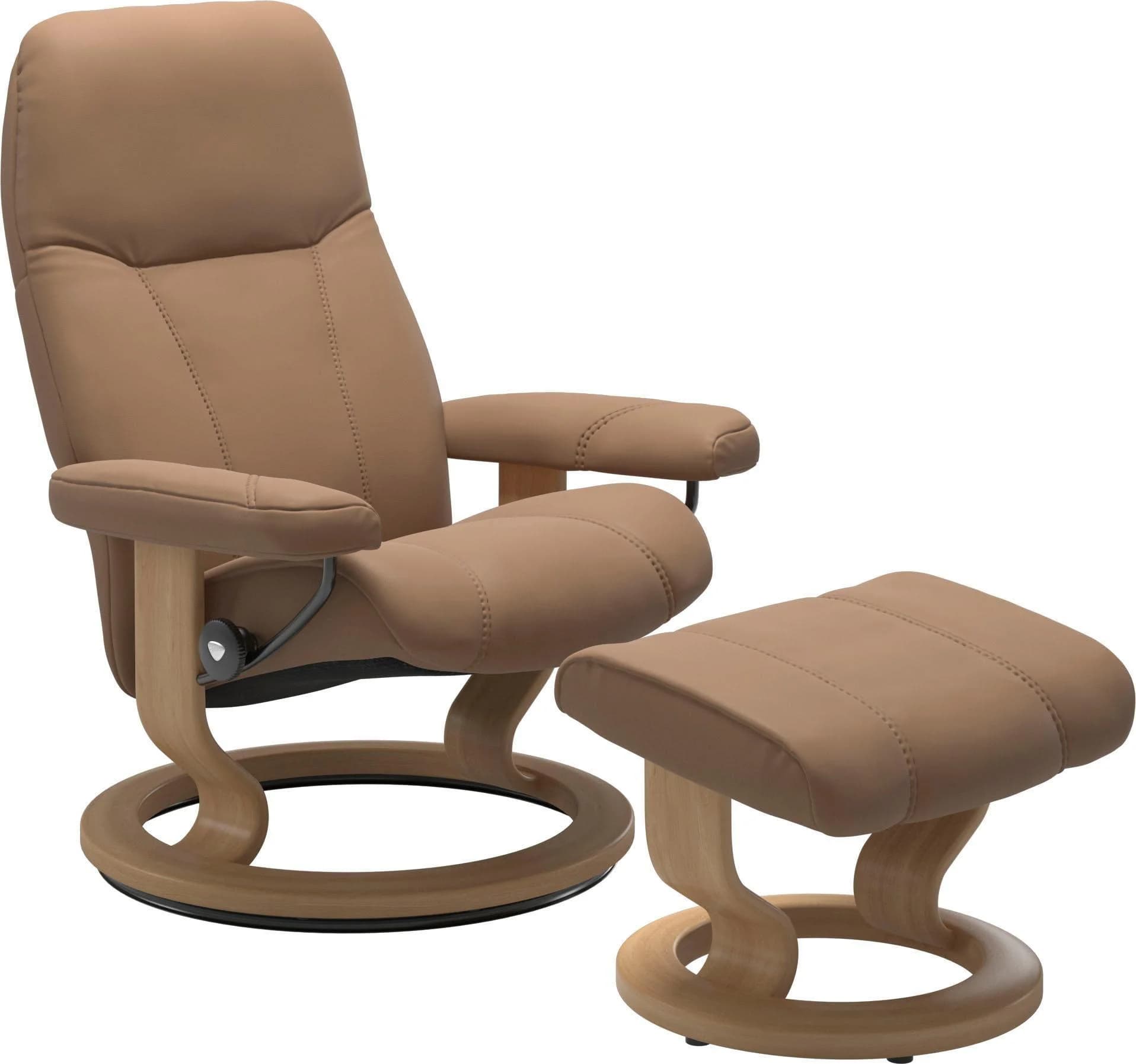 STRESSLESS Consul Relaxsessel Leder BATICK Braun mit Hocker