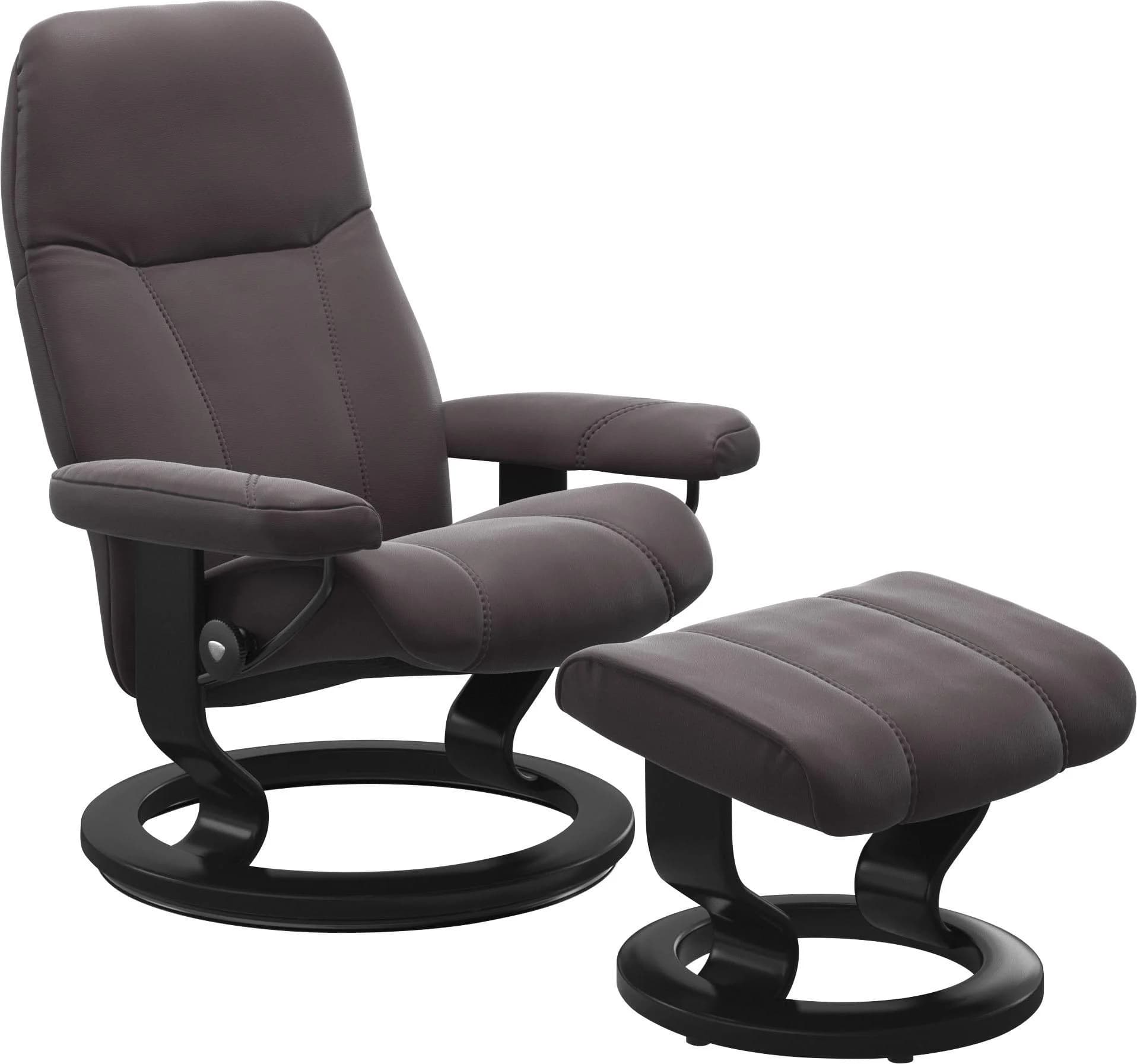 STRESSLESS Consul Relaxsessel Bordeaux Leder mit Hocker