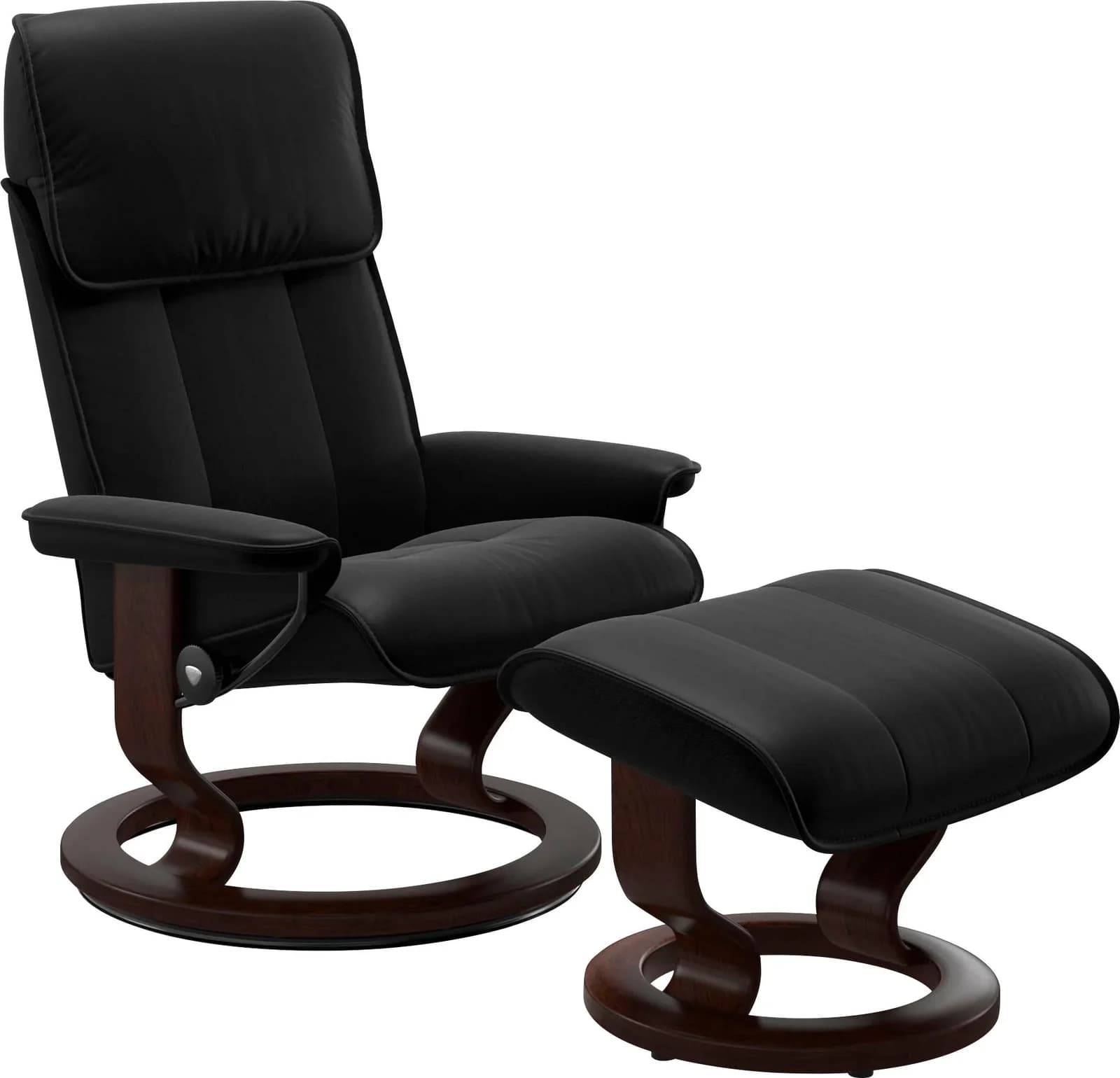 Stressless Admiral Fußhocker Schwarz BATICK Leder Classic Base
