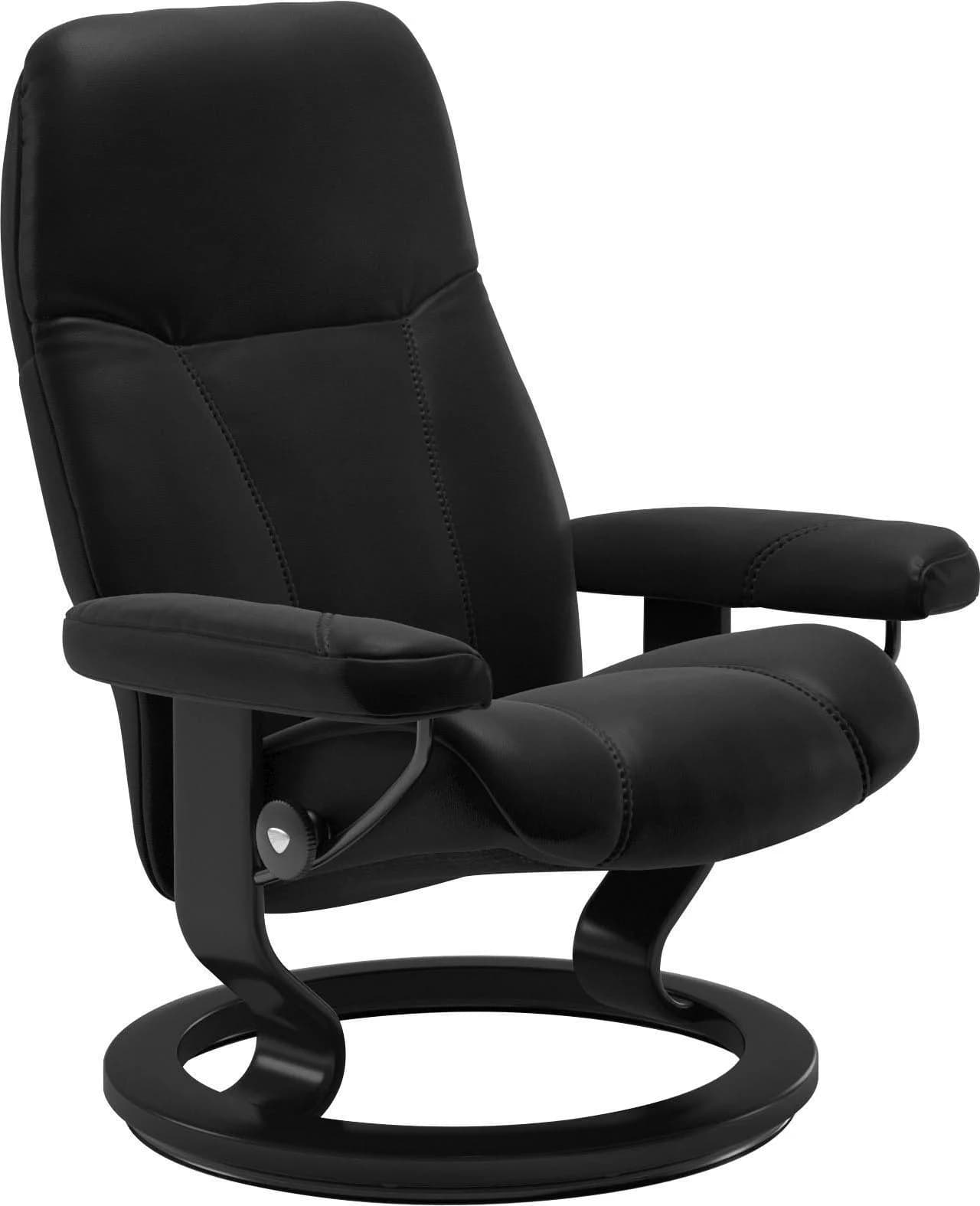 STRESSLESS Consul Relaxsessel Schwarz Leder BATICK Classic Base