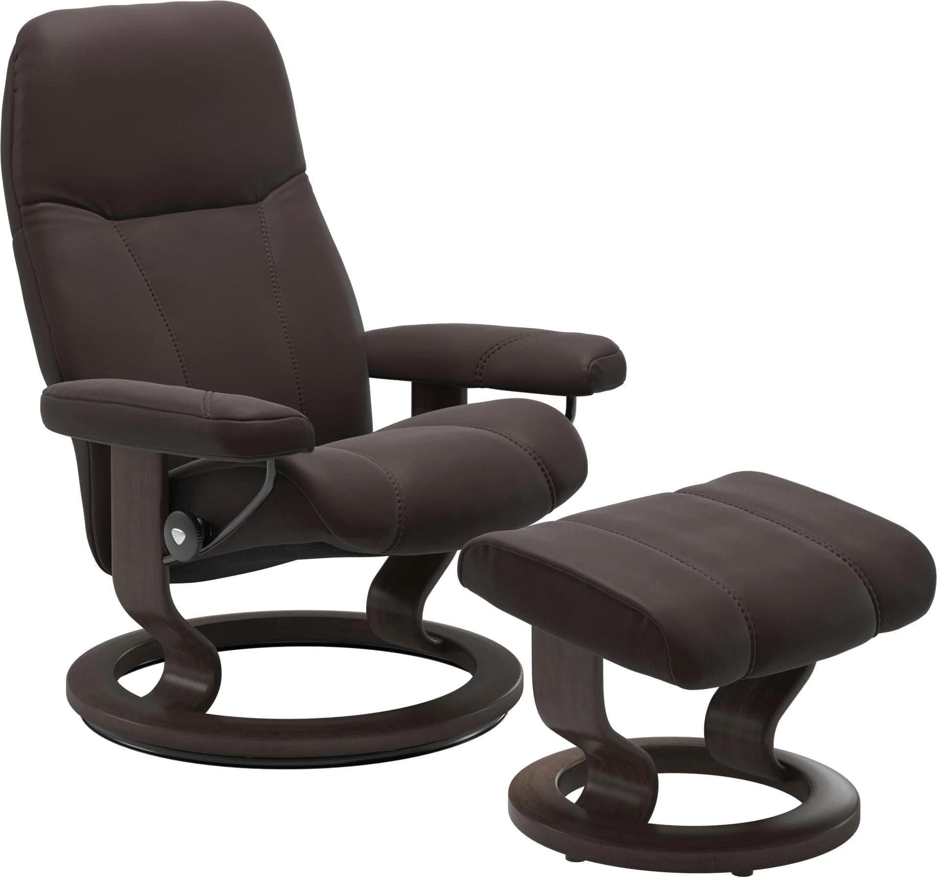 STRESSLESS Consul Relaxsessel Leder Braun mit Hocker
