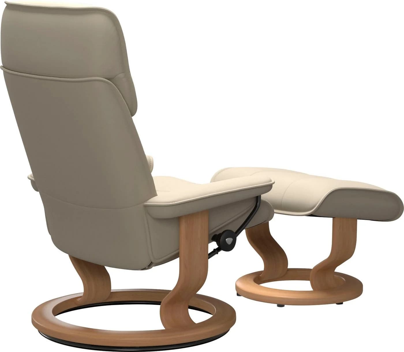 Stressless Admiral Fußhocker beige BATICK Leder Classic Base Eiche