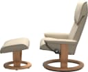 Stressless Admiral Fußhocker beige BATICK Leder Classic Base Eiche Bild 4