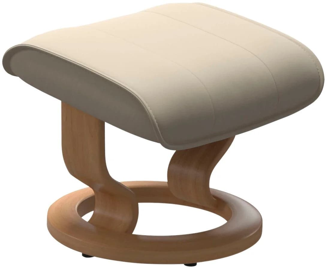 Stressless Admiral Fußhocker beige BATICK Leder Classic Base Eiche - Bild 5