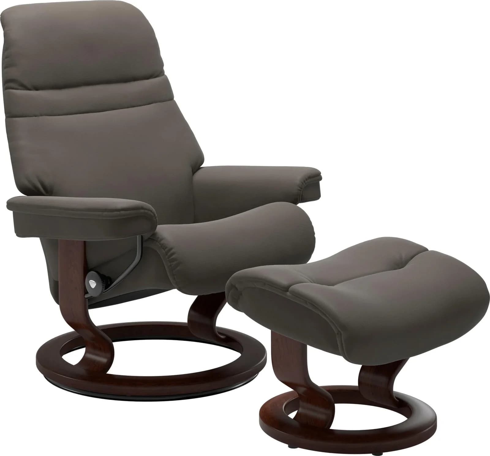 Stressless Sunrise Fußhocker Grau Leder PALOMA Classic Base